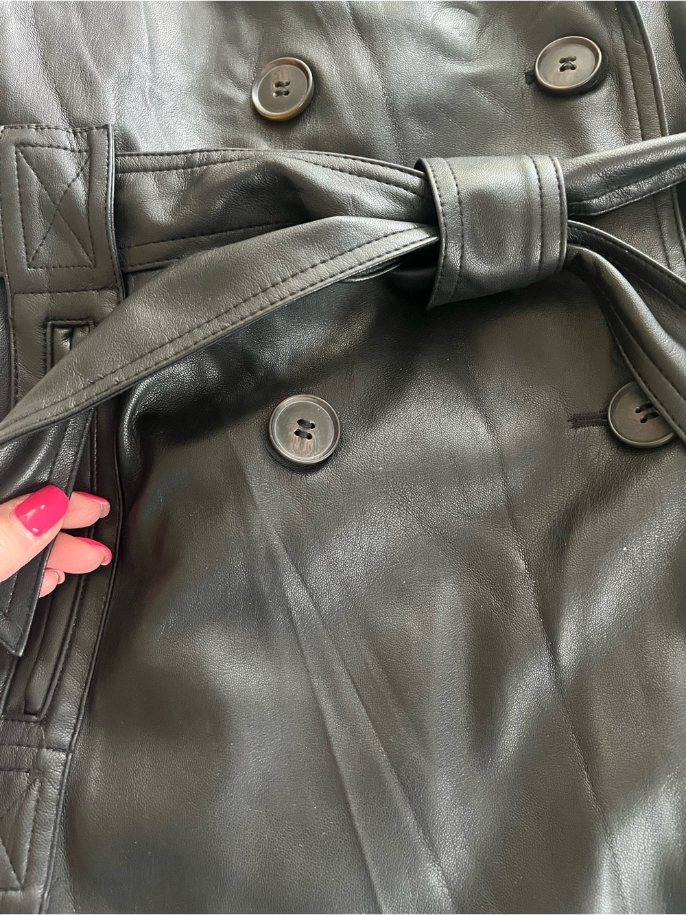Truth by Republic Faux Leather Dress Vest with Wrap tie/buttons Size Small - Picture 8 of 16